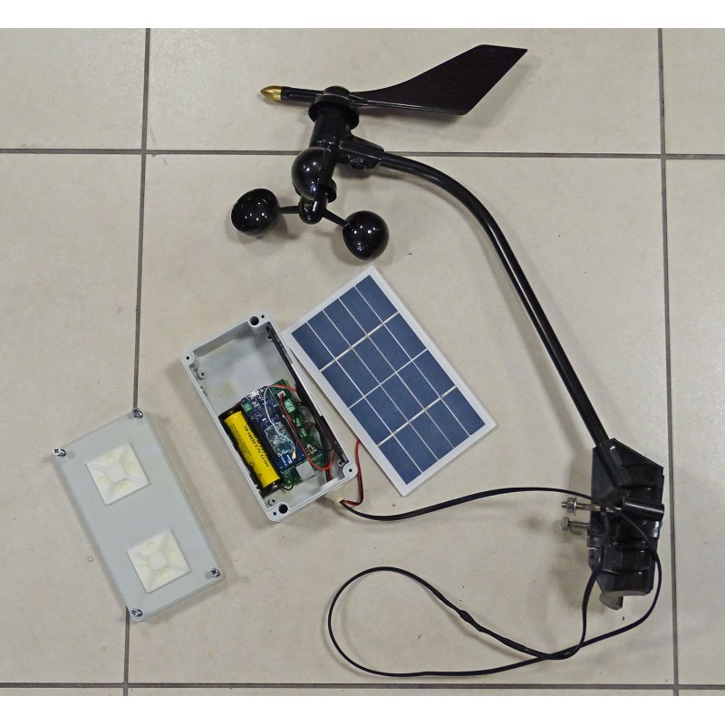Kit à monter DIY Anémomètre Arduino connecté Sigfox OpenWindMap cap...