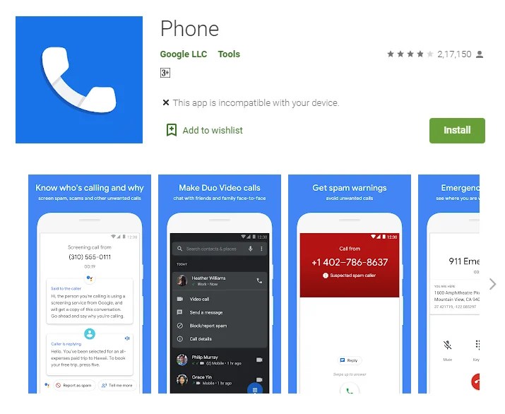 The Google Phone app is available on most devices NNS