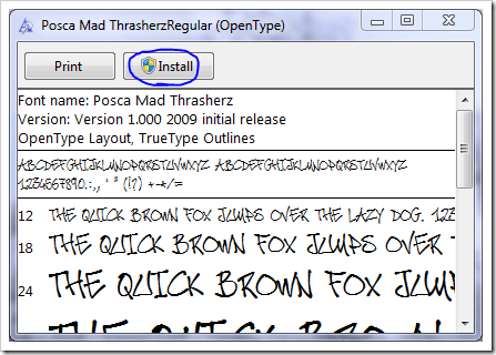 windows 7 font name
