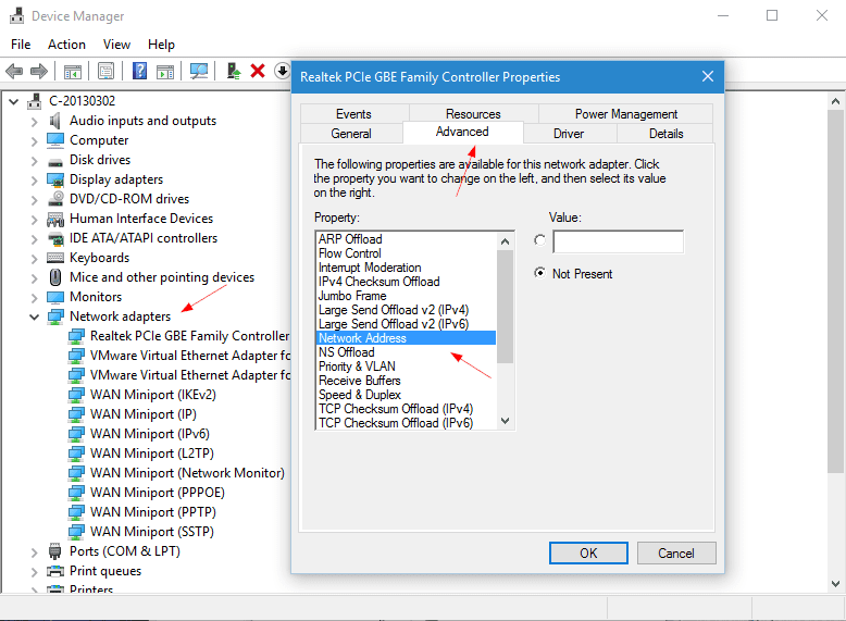 How To Change MAC Address on A Network Adapter on Windows Next of Windows