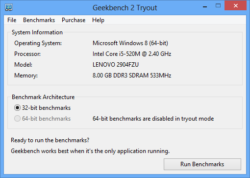 Geekbench main window thumb - 6 Great Benchmark Tools for Windows