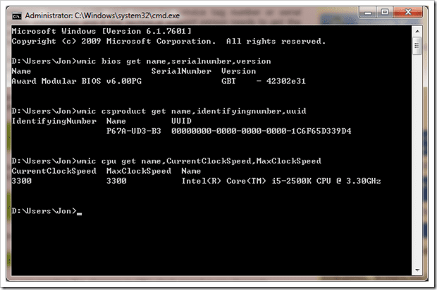 How to Find Out BIOS, Motherboard and CPU info from Command Line