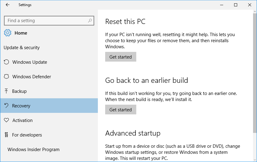 Windows 10 Rollback Utility to Restore System Back to Windows 7 or 8.1