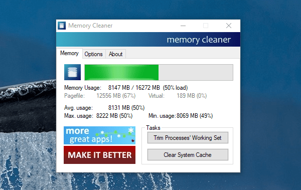 Memory Cleaner for Windows Next of Windows