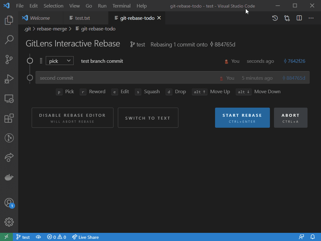 How to use VSCode as your default Git Interactive Command Line Editor