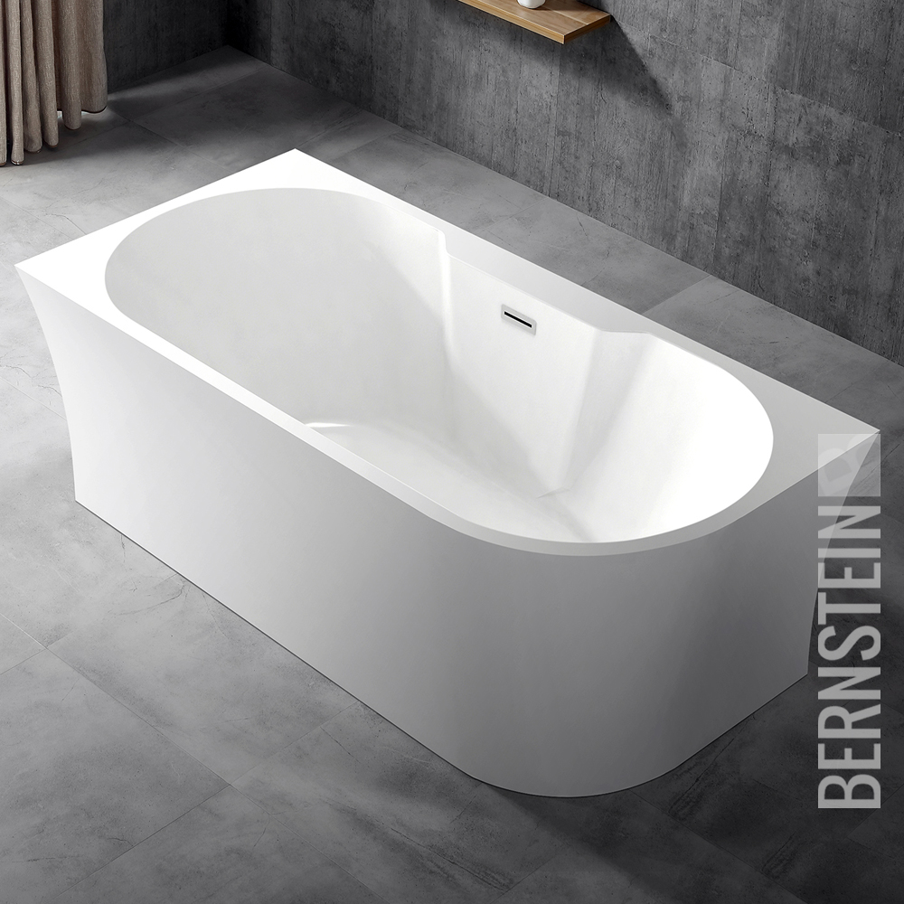 Freistehende Raumsparbadewanne NOVA CORNER PLUS Acryl weiß links