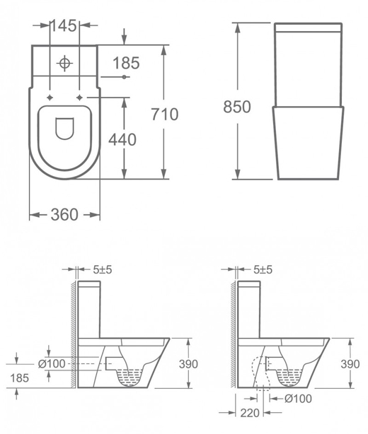 Maße Stand Wc Mit Spülkasten