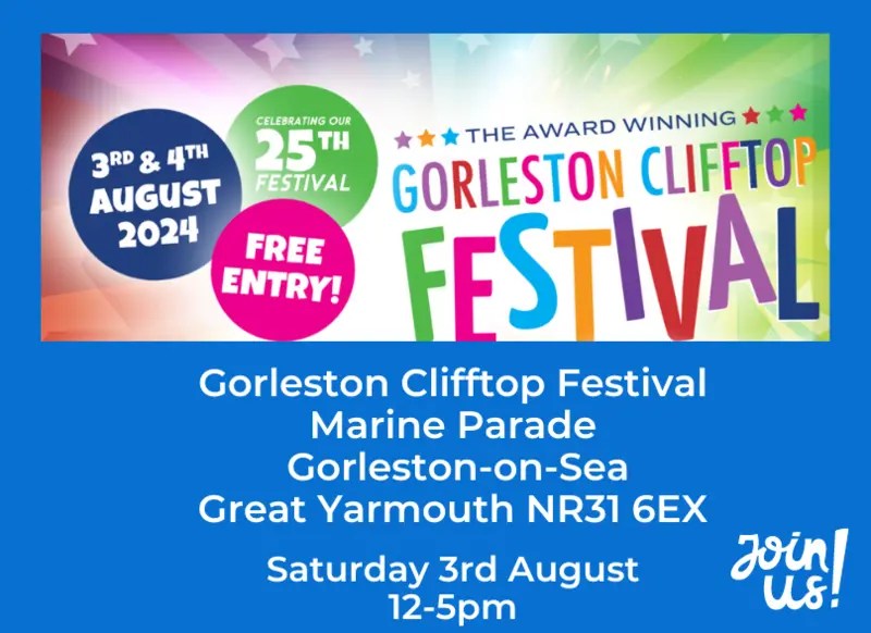 Gorleston Clifftop Festival Great Yarmouth Saturday 3rd August 2024