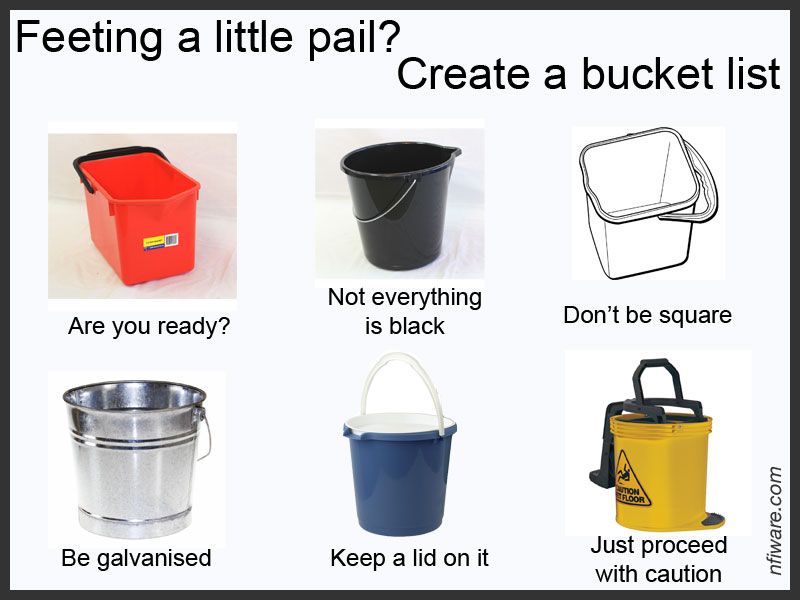 Feeling a little pail? Have you created a bucket list?