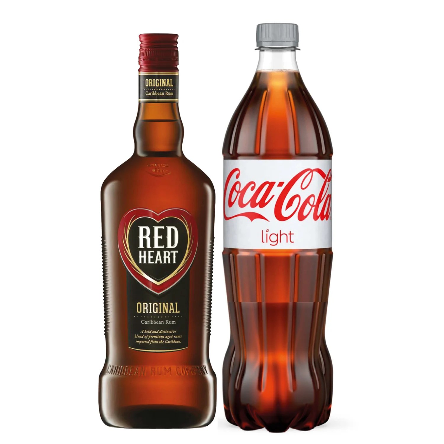 Red Heart Rum 750ml & Coke Lite 1L Norman Goodfellows