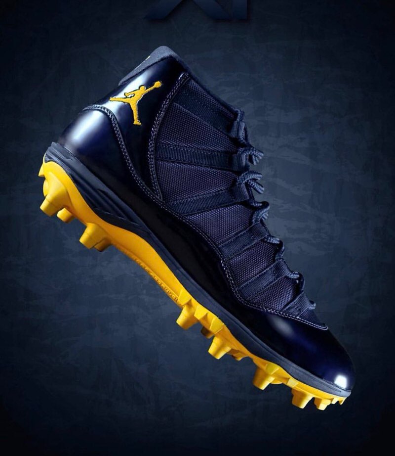 Air Jordan 11 Low "Michigan" PE Cleats Nice Kicks