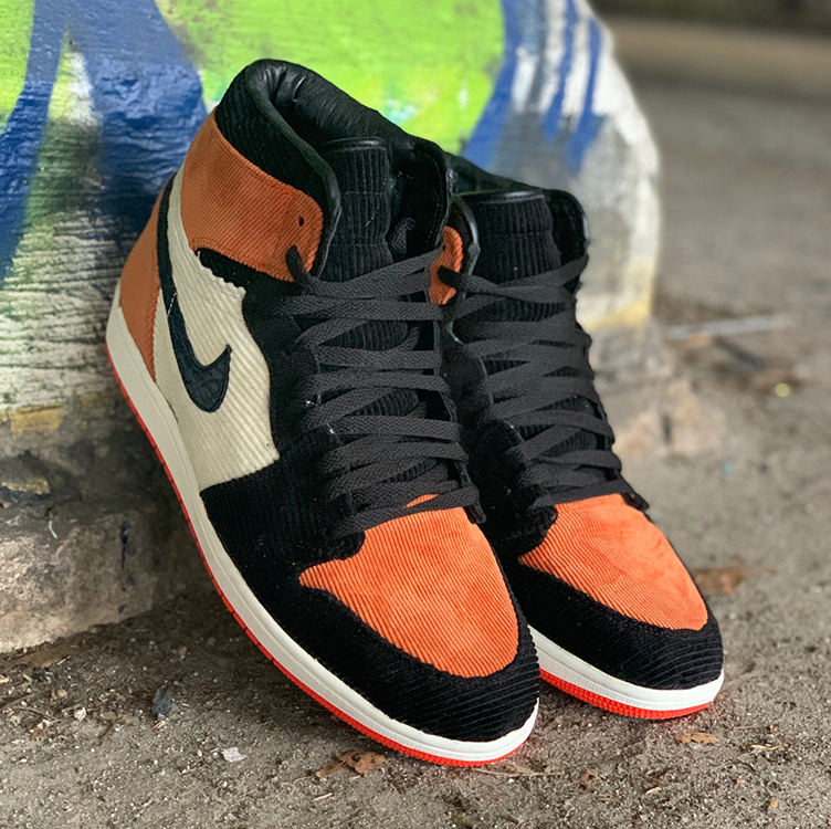 Custom Air Jordan 1 "Shattered Backboard Corduroy" Nice Kicks