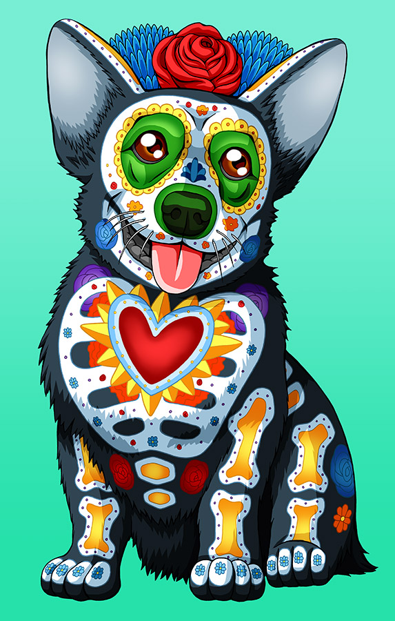 Day of the Dead Dog Art Print "Cabo" Nicholas Ivins