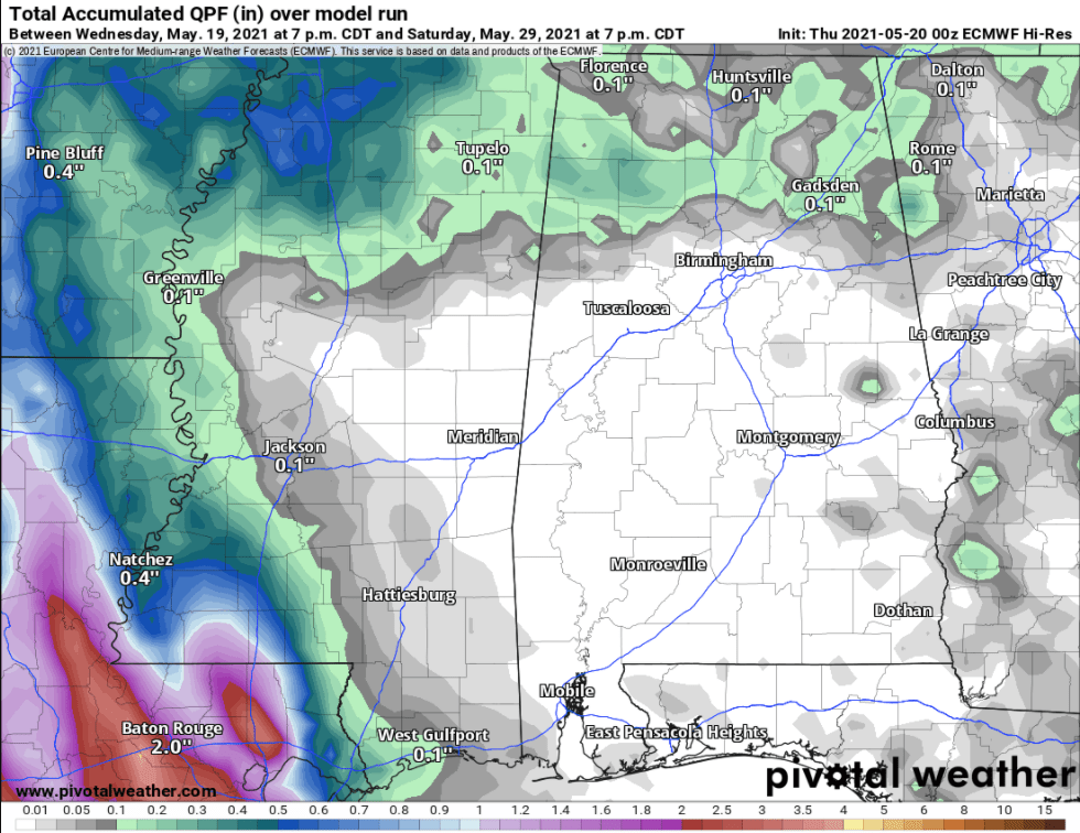 South Mississippi Forecast 5/20/21 Drying out & heating up Plus the