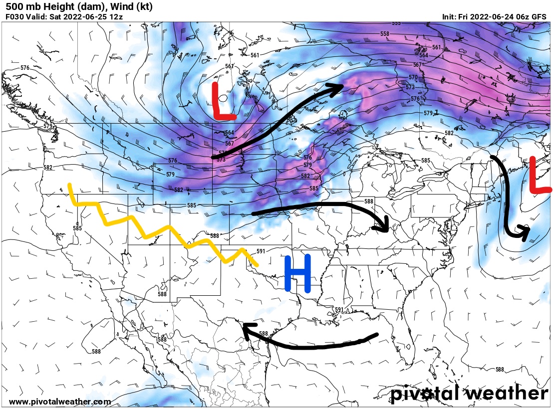 Heat and humidity continues, increased thunderstorm chances as pattern