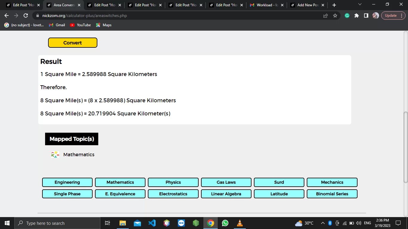 How to Convert Square Miles to Square Kilometers Area Units