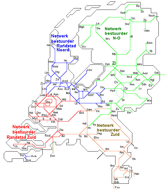 Kaart Spoorwegnet Nederlandse Spoorkaarten