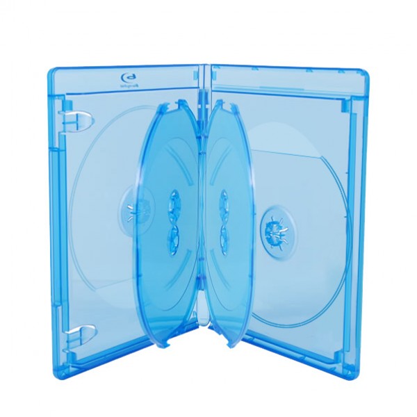Elite Bluray cases for 6 discs, 14 mm, Blue, Transparent, 5pack