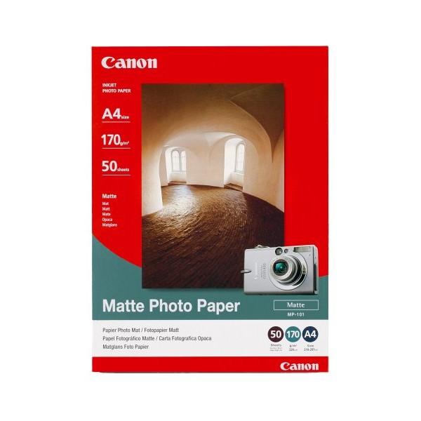 Canon Photo Paper, Matte A4 (210 x 297 mm), 170 g/m², 5760 dpi, 50 Sheets