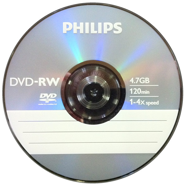 DVDRW 4,7 Go Philips 4x Speed en cakebox 10 piÃ¨ces