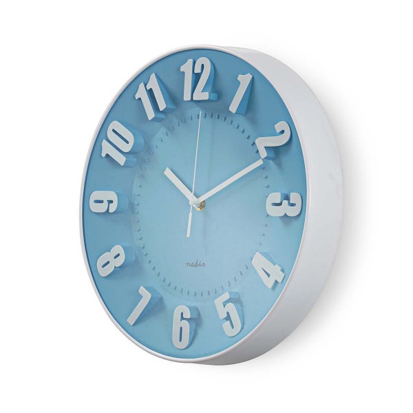 Circular Wall Clock 30 cm Diameter Blue