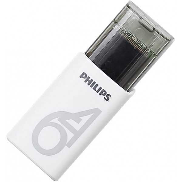 Philips Flash Drive Eject Edition High speed ClÃ© USB, 64 Go, USB 2.0, Blanc