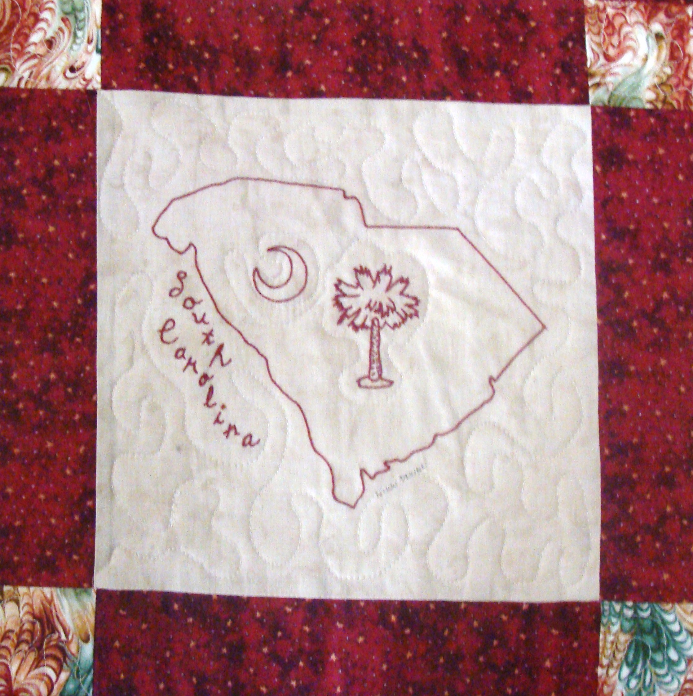 Nifty Fifty Quilters of America Redwork Swap