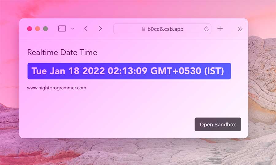 How to get current date time in realtime in Vue.js Example