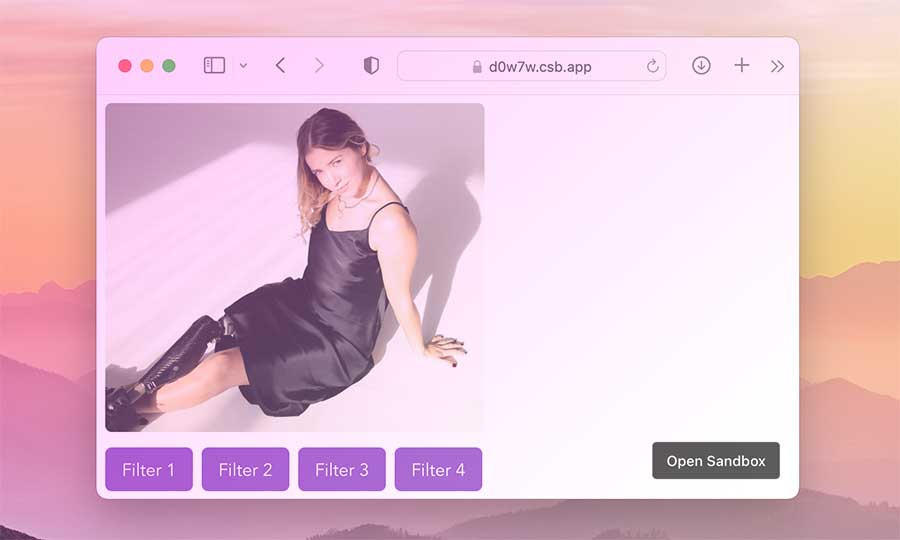 Apply filters on image using CSS in Vue.js Example Night Programmer