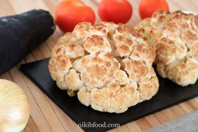 Whole baked cauliflower, It’s crispy and every bite has a delicious