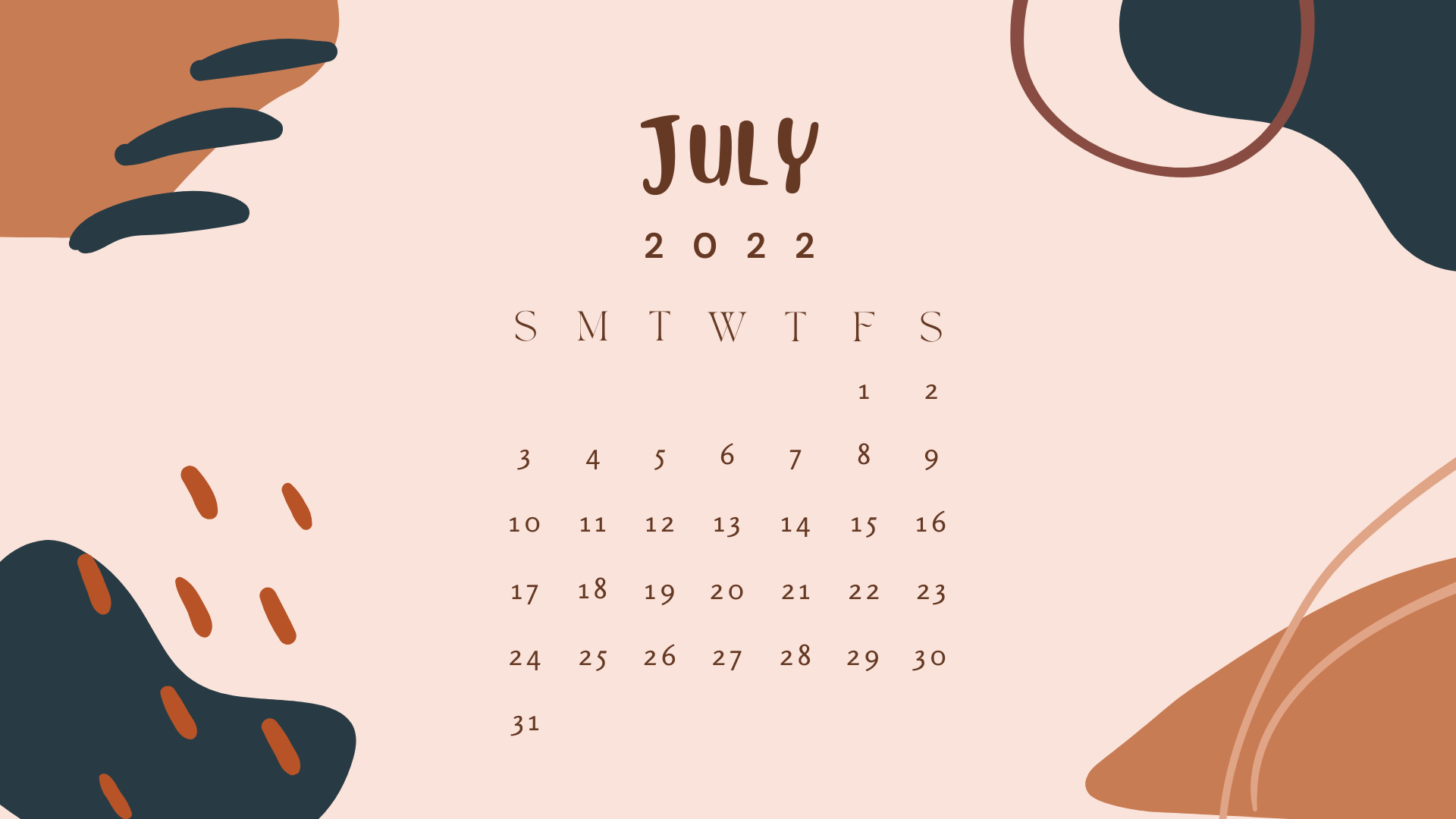 Free July 2022 Desktop Calendar Backgrounds Nikki's Plate