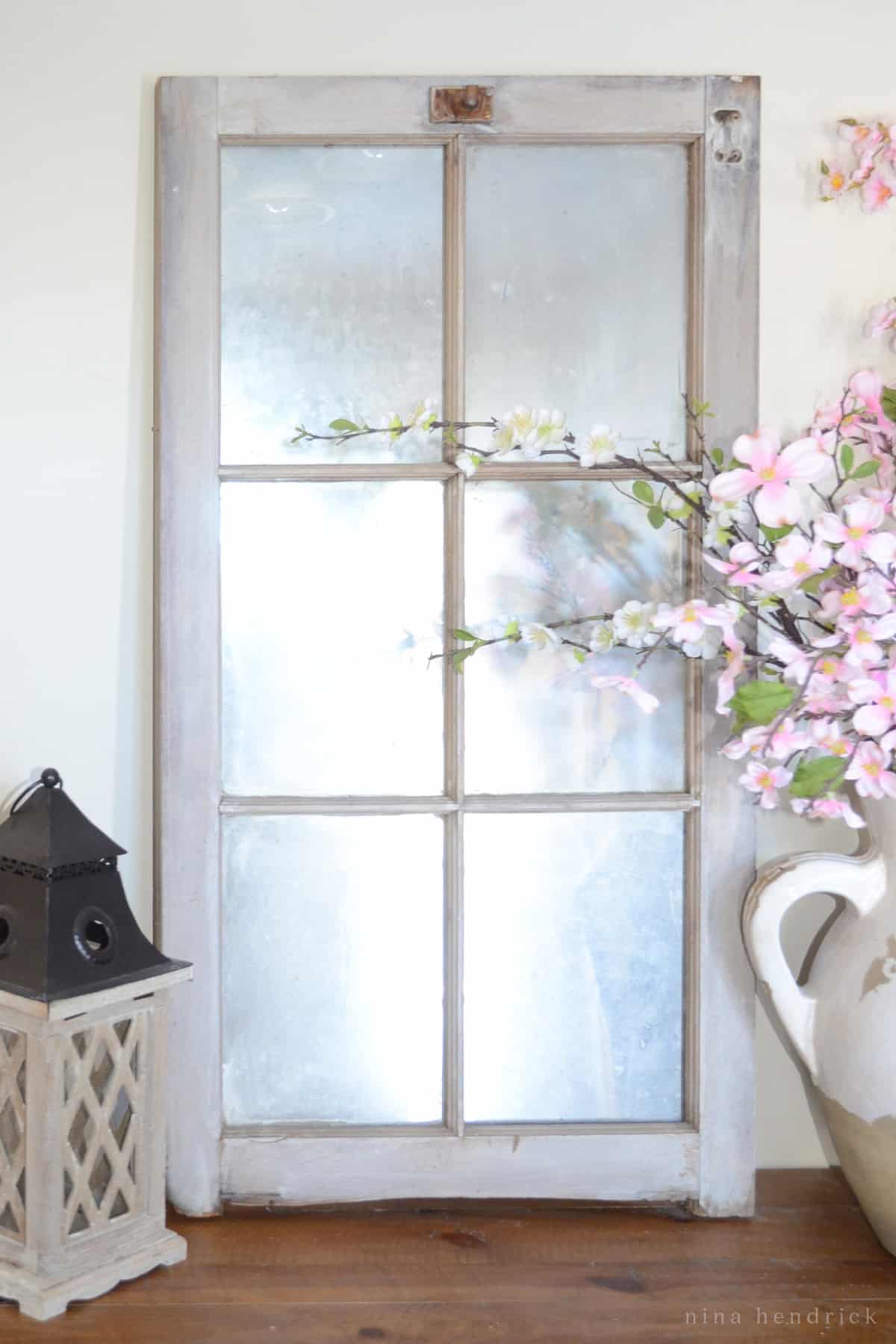 DIY Barn Window Mirror Decor Tutorial Nina Hendrick Home