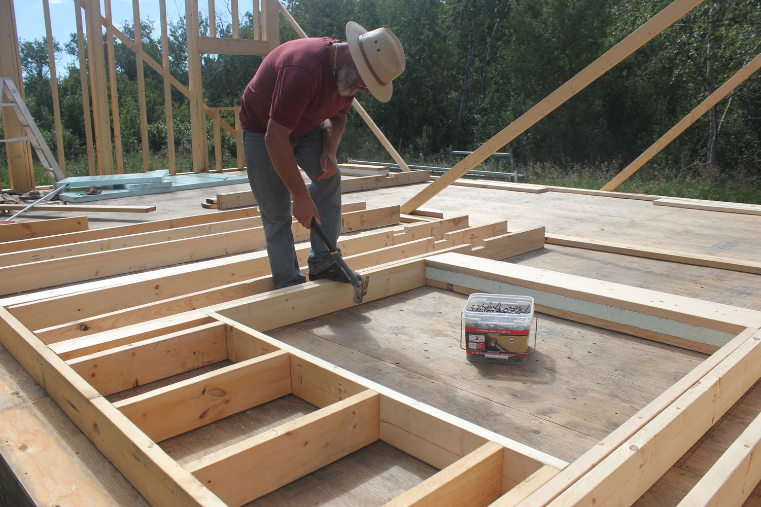 Using a Wall Jack Nine Bean Rows we used a wall jack to raise the walls