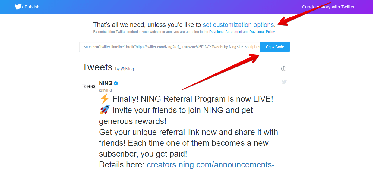 Embed a Twitter Feed to a Page Ning 3 Help