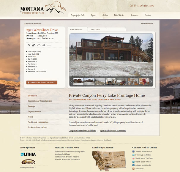 Ninthlink Presents Montana Western Properties WordPress Wins Again