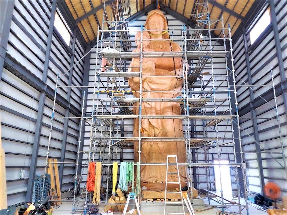 The World’s Largest Wooden Virgin Mary Statue Continues Taking Shape