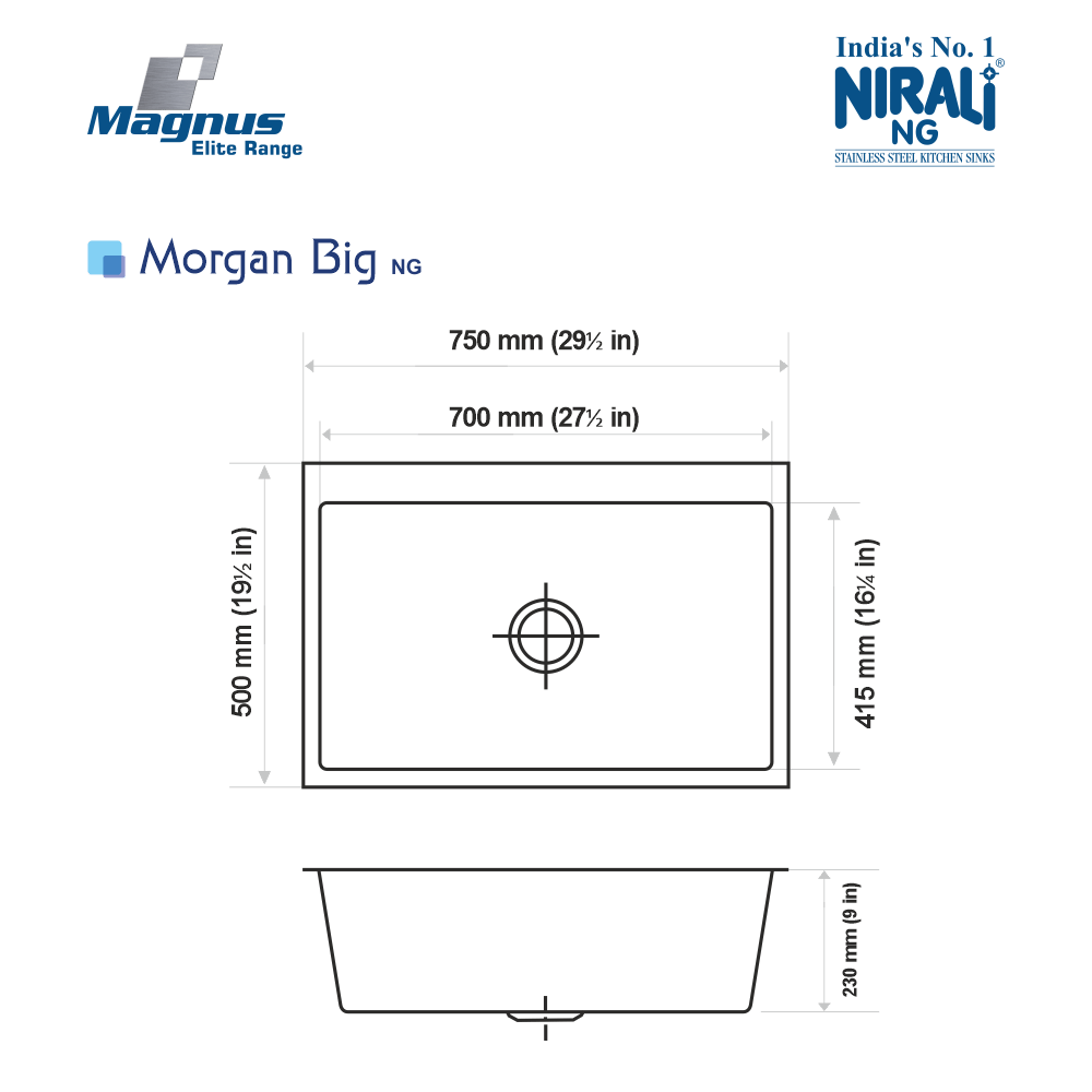 Macy NG Kitchen Sinks Magnus Elite Range Nirali NG Kitchen Sink