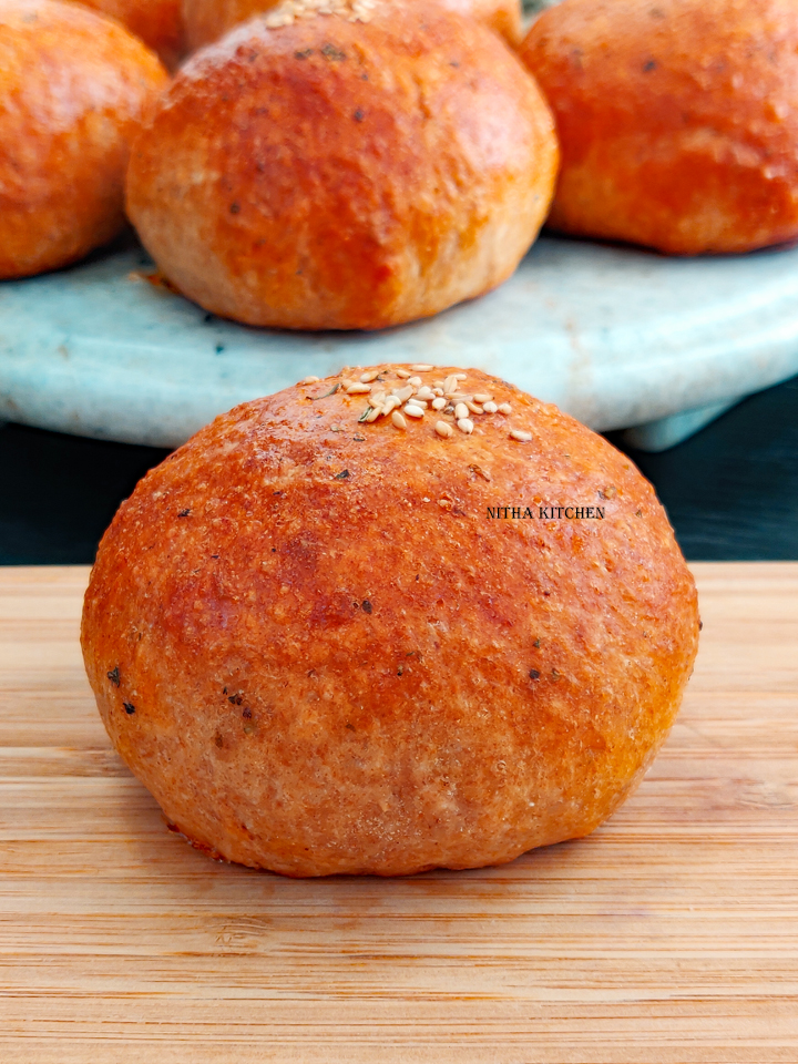 Chicken Bun Meat masala Stuffed Dinner Rolls Nitha Kitchen