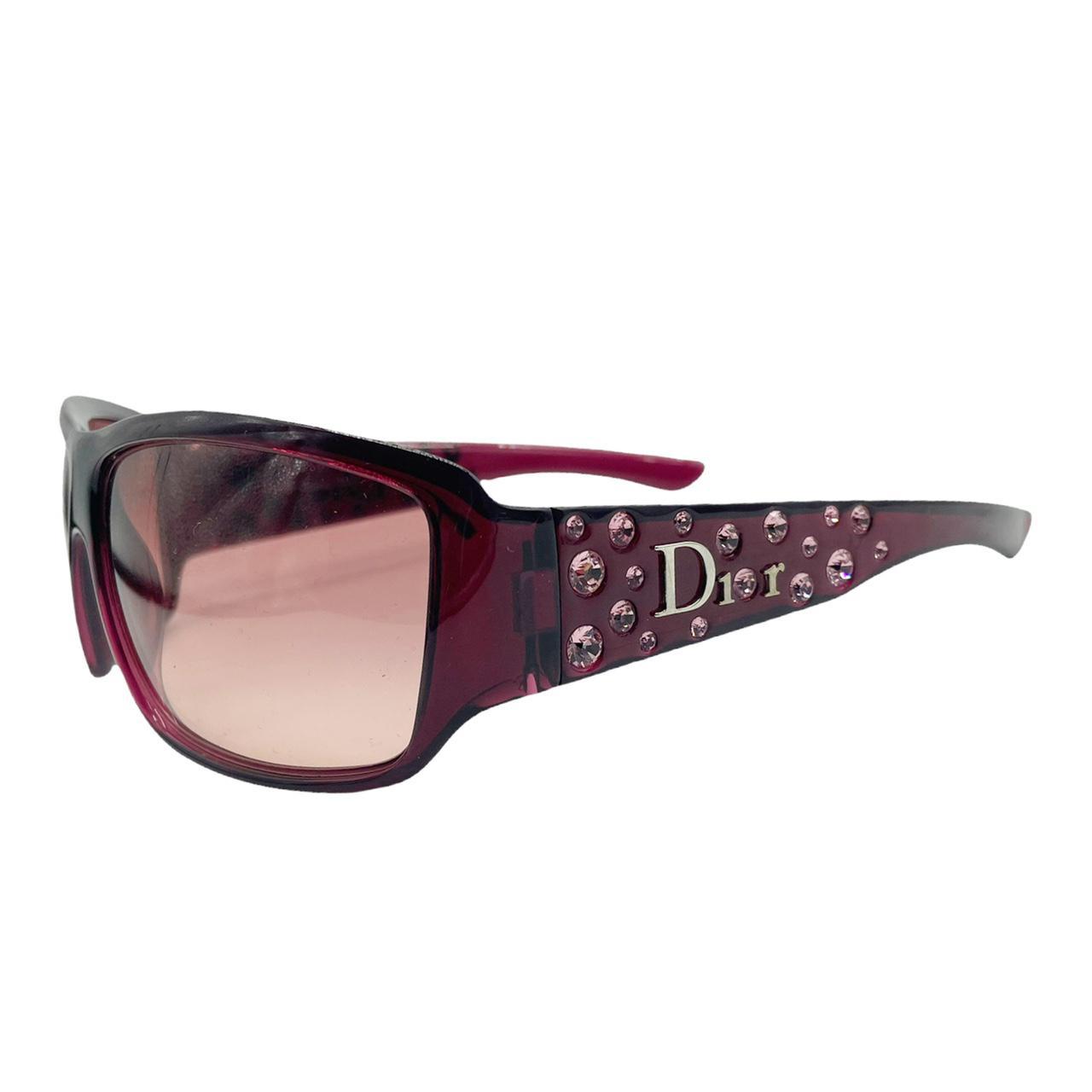 Dior Chunky Diamante Crystal Sunglasses in Dark Pink and Baby Pink Nitryl