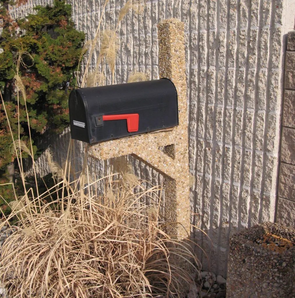 Gray Concrete Mailbox Post Weather Tested & Durable