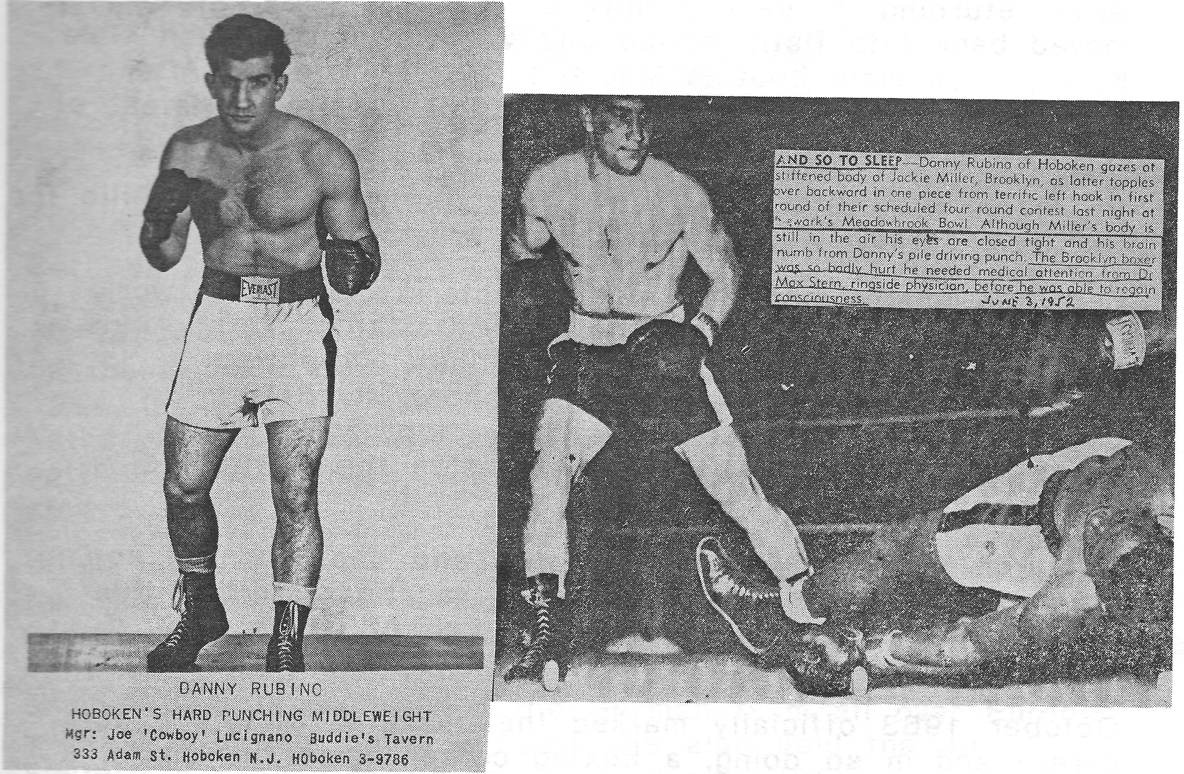 DANNY RUBINO New Jersey Boxing Hall of Fame