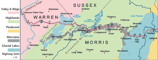 Map Of Rt 80 Interstate Route 80 in New Jersey