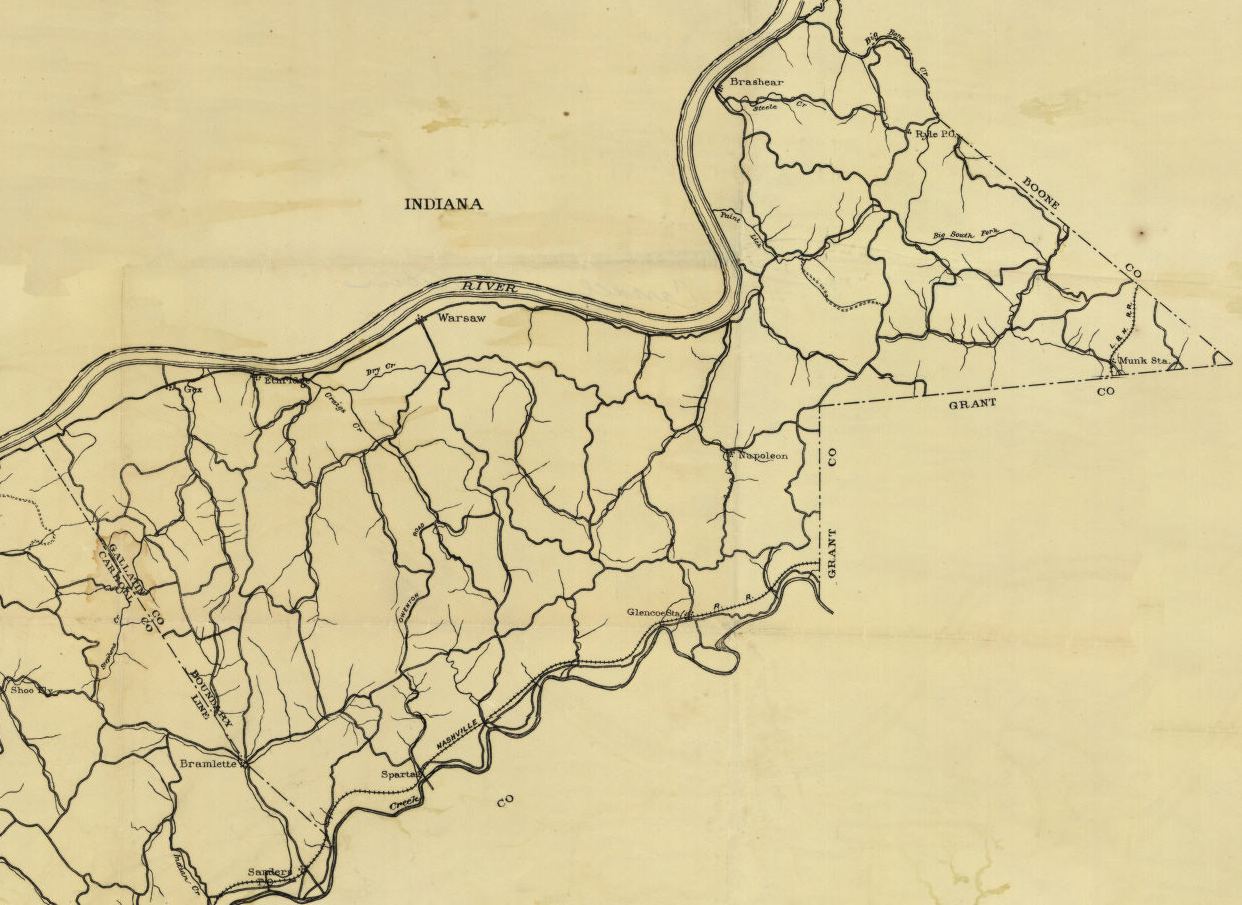 Early Map of Gallatin County, Kentucky