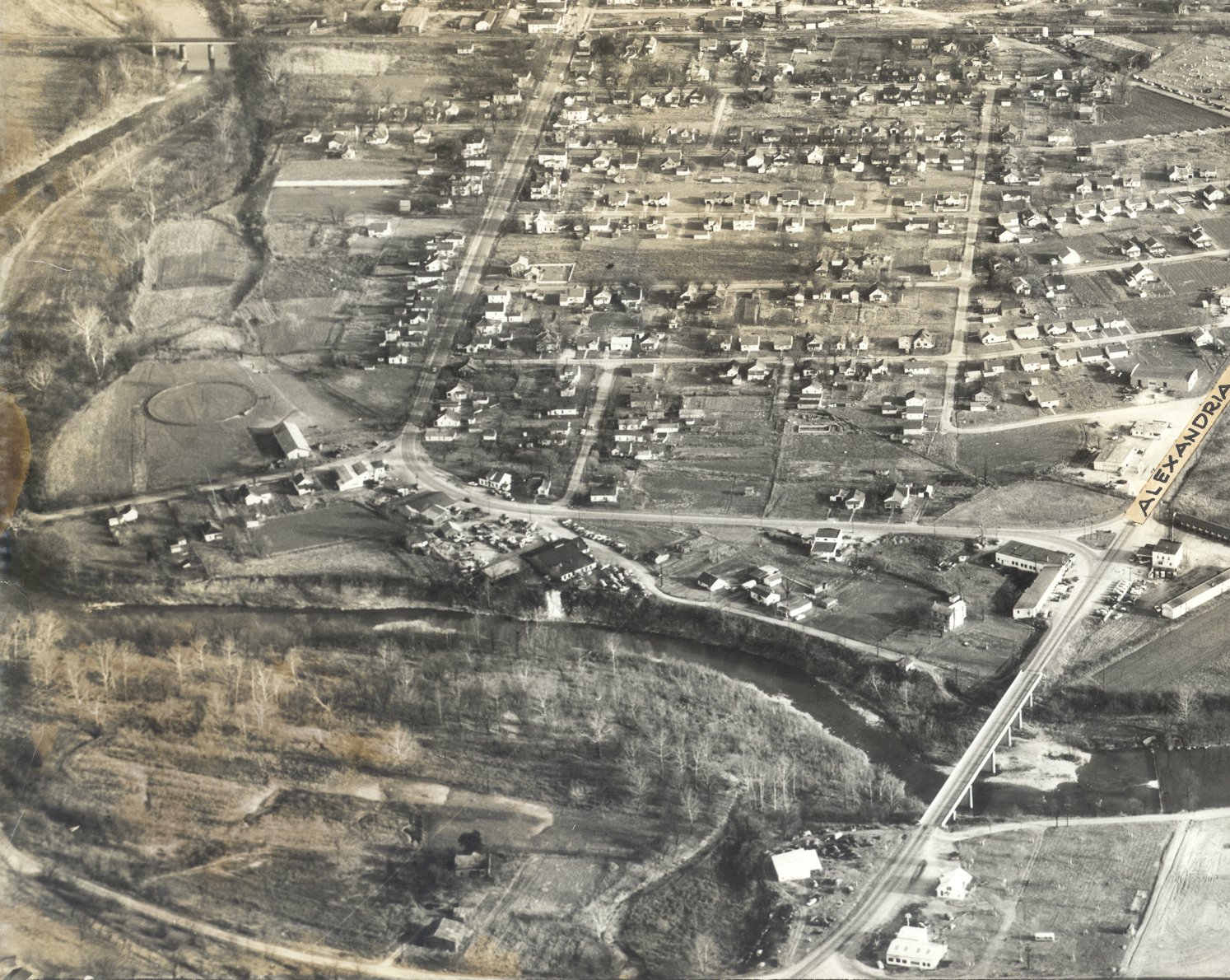 Aerial view of falmouth, Kentucky