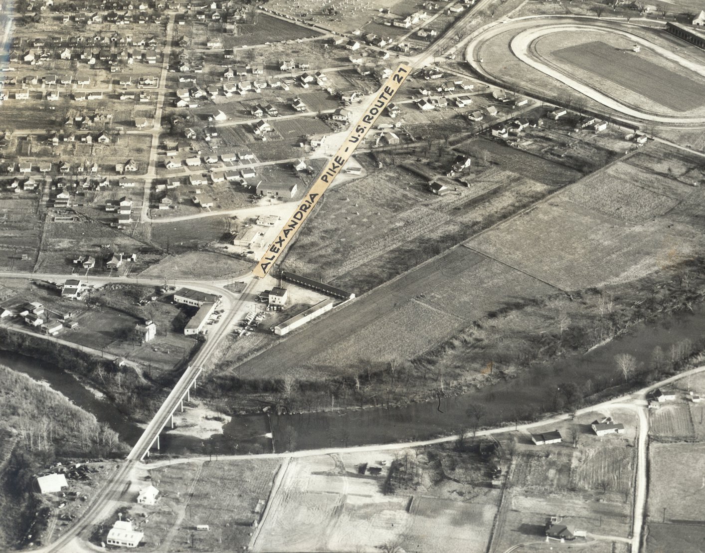 Aerial view of falmouth, Kentucky