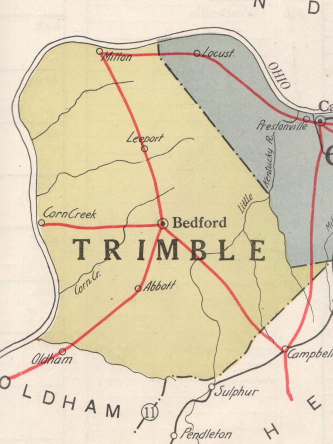 Map of Trimble County, Kentucky