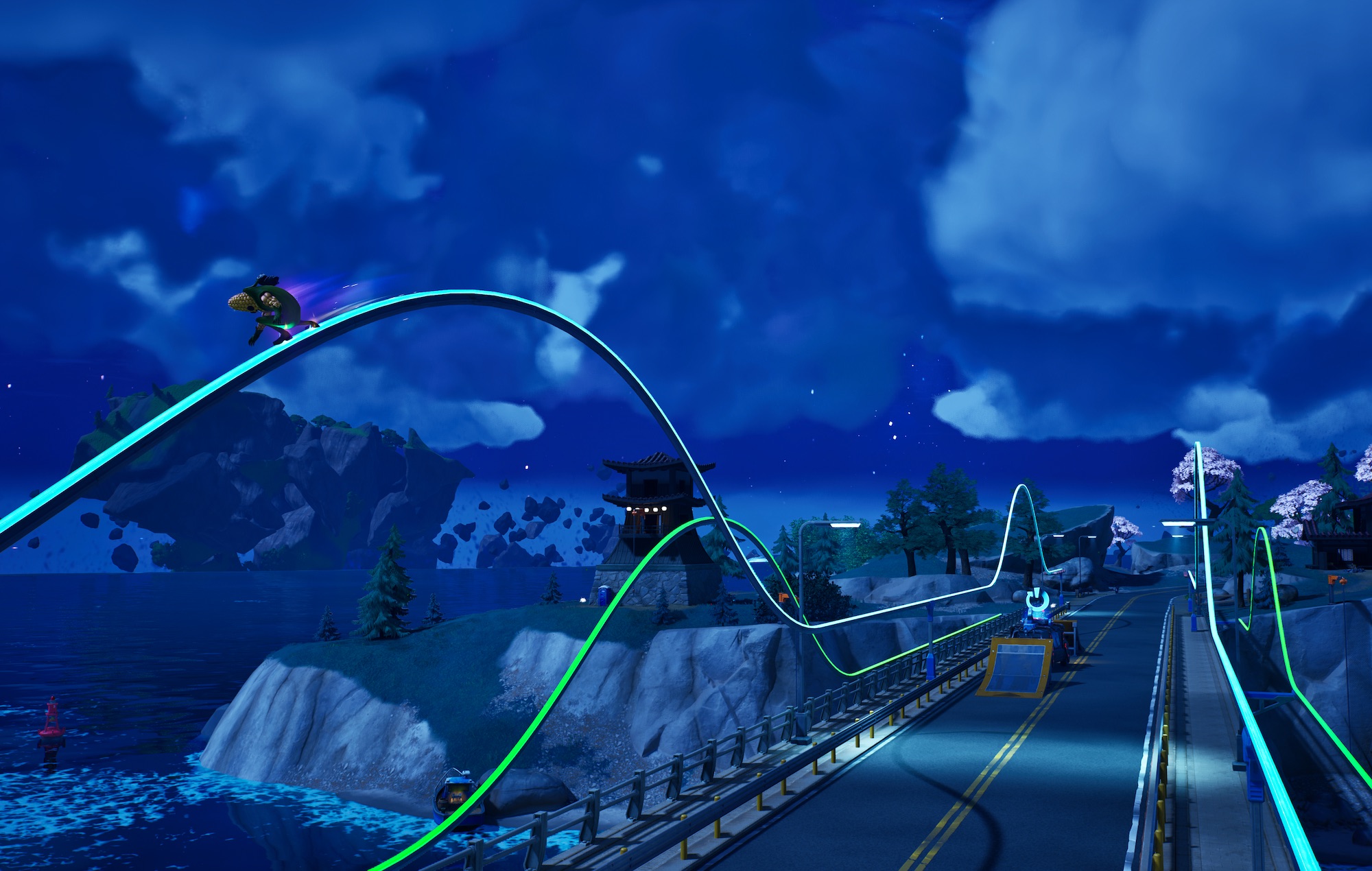 Fortnite how to destroy objects and structures while on a Grind Rail