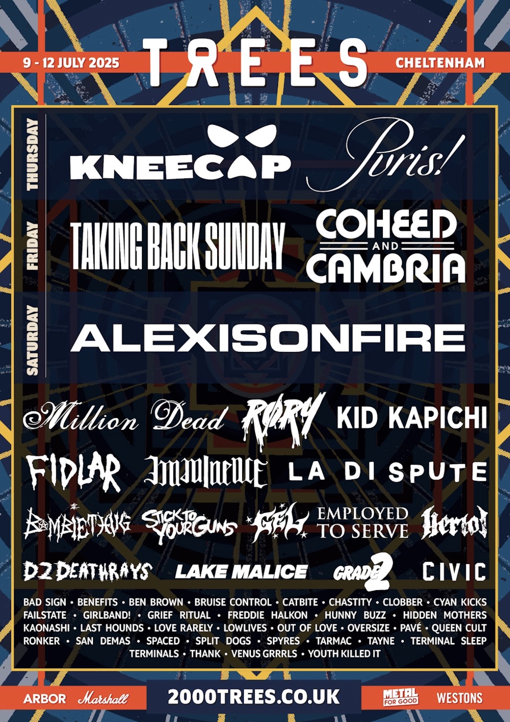 Kneecap, Million Dead, Taking Back Sunday, Alexisonfire for stacked 2000Trees 2025 lineup WTYE / WTAY