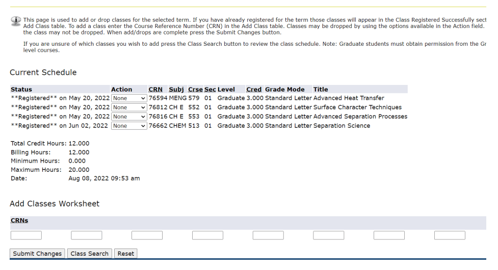 Registration Tips New Mexico Tech