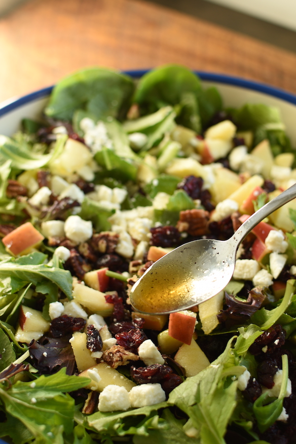 Apple Pecan Feta Spinach Salad NoBiggie